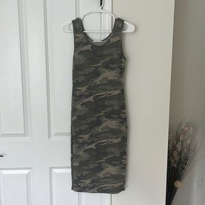 Camo print midi dress